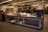 WORK TABLE, WOOD CONSTRUCTION, LOWER & UPPER STORAGE,