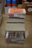 (5) BOXES OF CLEAR PUSH PIN BOXES, EACH BOX HOLDS 100 PINS
