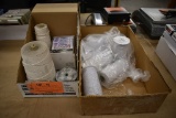 BOX OF ELASTIC CORD, (2) SPOOLS OF STRING,