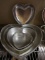 ASSORTED SIZES OF ALUMINUM HEART SHAPED PANS, (5)