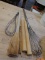 ASSORTED WHISKS, DOWEL TYPE ROLLING PINS AND WOODEN PADDLE