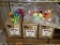 (3) BOXES OF MISC. PLUSH FLOWERS AND BAG OF PLUSH TOYS