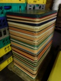 APPROX. (80) ASSORTED PLASTIC TRAYS ON WOODEN DOLLY