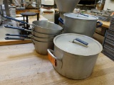 ASSORTED POTS AND PANS - TWO WITH LIDS