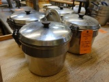 (4) STAINLESS STEEL INSERTS WITH LIDS, 11