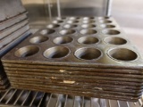 (10) MINI MUFFIN PANS WITH TWENTY FOUR MUFFINS PER PAN