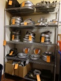 METAL FREEZER STYLE SHELVING UNIT ON CASTERS,