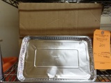 BOX OF DISPOSABLE ALUMINUM TRAYS, RECTANGULAR