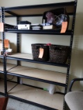 BLACK METAL SHELVING UNIT,