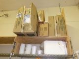 STYROFOAM TRAYS, (4) BOXES OF SOUP CUPS AND LIDS ON
