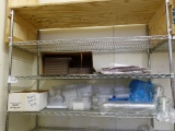 MISC. ITEMS ON THESE TWO SHELVES, DOME COVERS,