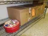 (2) BOXES OF XMAS TINS, NEW, APPROX. (12) IN EACH BOX