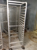ALUMINUM TRAY RACK ON CASTERS, 20