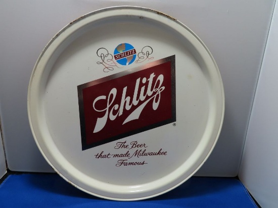 VINTAGE 11" SCHLITZ BEER METAL SERVING TRAY