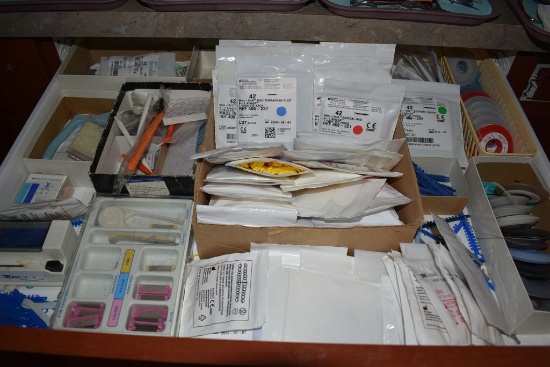 DRAWER WITH MISC. ITEMS, MOSTLY BANDS