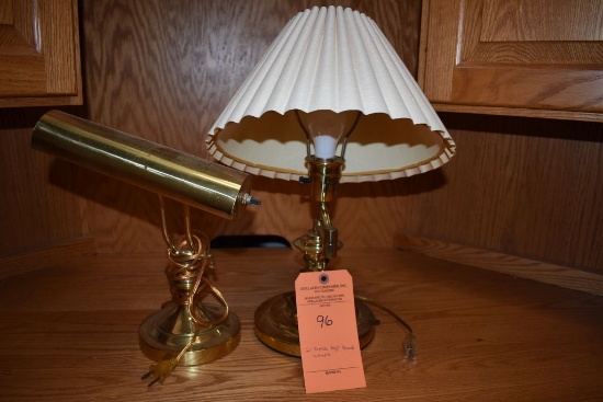 (2) DESK TOP LAMPS, BRASS FINISH