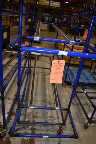 BLUE GRAVITY RACK ON CASTERS, TWO LEVELS,