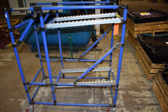 BLUE GRAVITY RACK WITH TWO LEVELS, ON CASTERS,