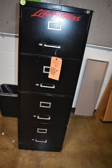 (2) FOUR DRAWER LEGAL SIZE FILE CABINETS, BLACK