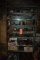 METAL SHELVING UNIT WITH DRIVE SHAFT YORKS, COOLING FAN, ETC.