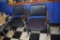 (3) WAITING ROOM CHAIRS, BLACK FABRIC & WOOD ARMS