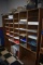 WOODGRAIN SHELVING UNIT, 36 COMPARTMENT W/LOWER STORAGE,
