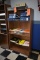 (2) WOODGRAIN BOOK SHELVES W/OUTLET SURGER