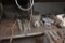 ONE SHELF OF SOLDERING TOOLS, LATHE PARTS AND AIR CYLINDERS