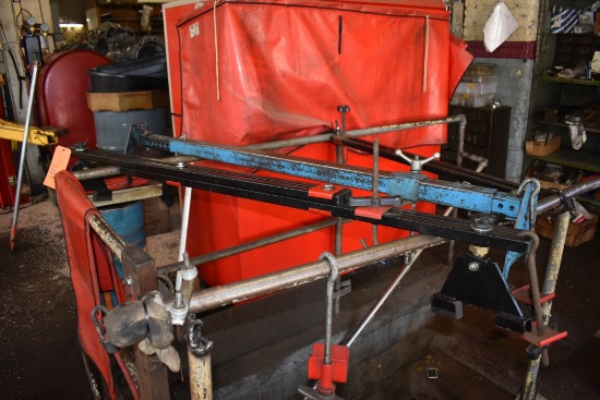 (2) ENGINE SUPPORTS, (1) BLUE AND (1) BLACK
