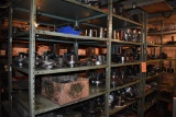 4L80 AND 400 PARTS ON THREE METAL SHELVING UNITS