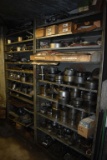 C4 PARTS WITH TWO METAL SHELVING UNITS