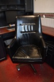 BLACK EXECUTIVE STYLE CHAIR, PEDESTAL MOUNT