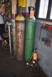 ASSORTED TORCHES AND GAUGES WITH (2) TANKS,