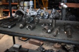 LATHE TOOLS HOLDERS AND BITS ON ONE SHELF
