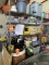 LARGE ASSORTMENT OF FOUNTAIN ITEMS ON SHELVING UNIT,