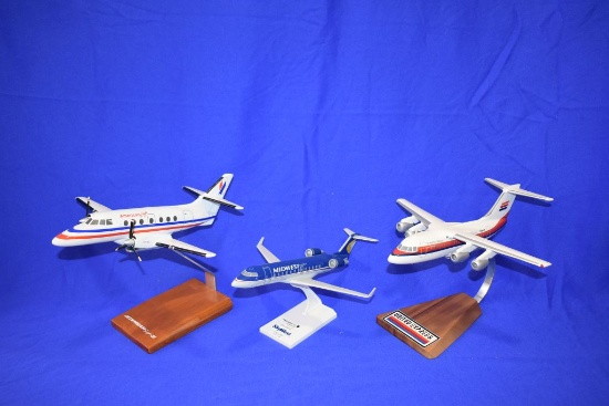 (3) MODEL AIRPLANES, BOMBARDIER CRJ-200 MIDWEST