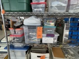 (6) BINS OF MISC. ITEMS, CONNECTORS, SPACERS,