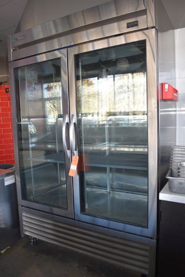 2019 TRUE 54" TWO GLASS DOOR REACH IN REFRIGERATOR,