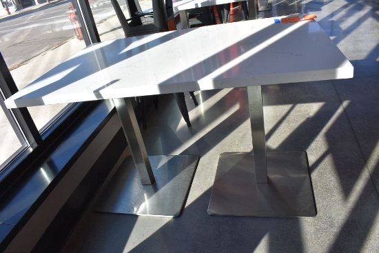 DOUBLE PEDESTAL TABLE, 30" x 48" ENGINEERED SOLID