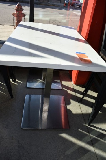 DOUBLE PEDESTAL TABLE, 30" x 48" ENGINEERED SOLID