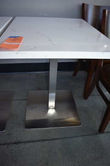 SINGLE PEDESTAL TABLE, 30" x 24" ENGINEERED SOLID