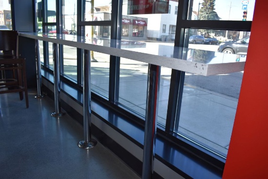 COUNTER TYPE TABLE, 24" X 150" LONG,