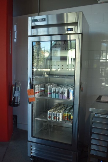 2019 TRUE 27" GLASS DOOR REACH IN COOLER,