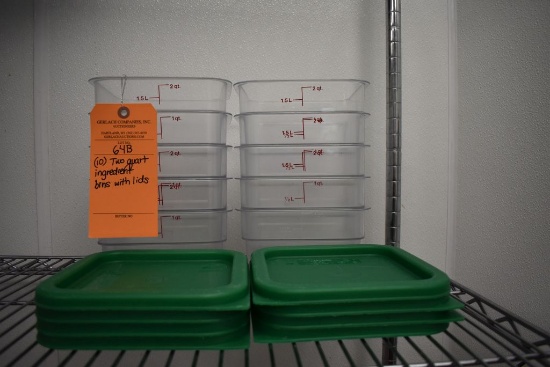 (10) TWO QUART PLASTIC INGREDIENT BINS WITH LIDS