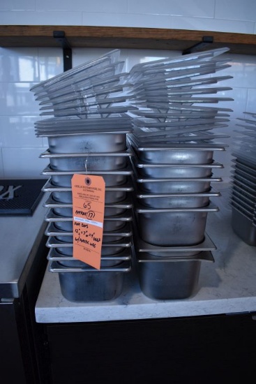 (17) STAINLESS STEEL INSERTS, 12"L x 7"W x 4" DEEP