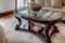 HENDREDON GLASS/MARBLE TOP TABLE, 58