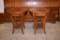 STANLEY (2) SMALL WOODEN ROUND TABLES, 22