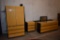 BEDROOM SET, BIRDS EYE MAPLE VENEER/BLACK LAMINATE BED FRAME,