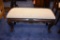 WOODEN BENCH W/CREAM CLOTH TOP, 40