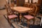ANTIQUE WOODEN TABLE W/6 CHAIRS, 60